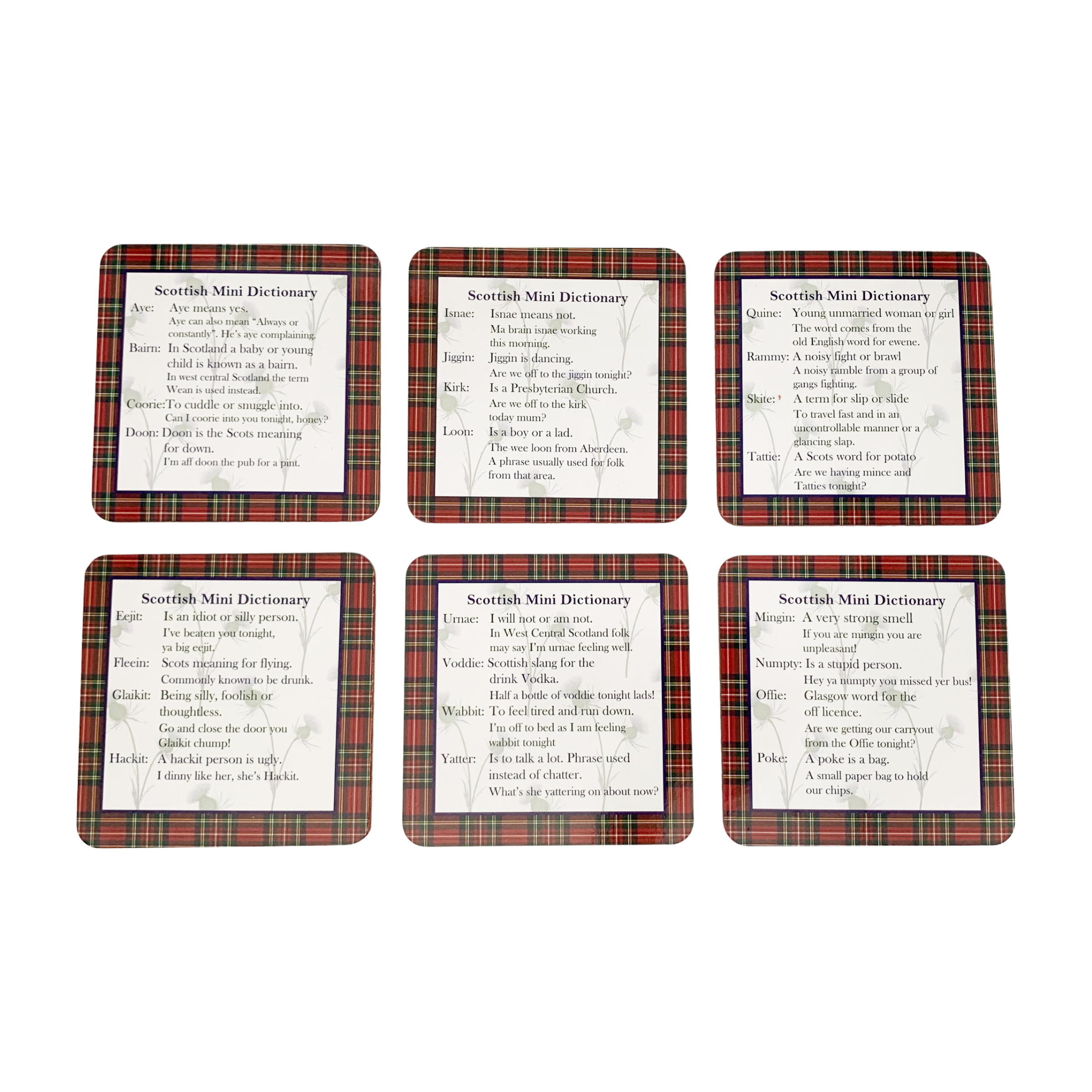 Scottish Dictionary Coasters