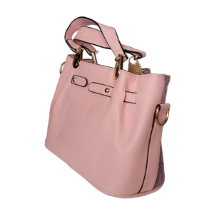 Pink Midi Tote Bag with Harris Tweed