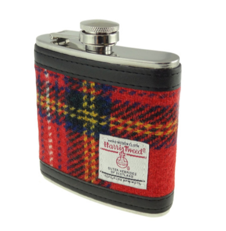 Harris Tweed Hip Flasks