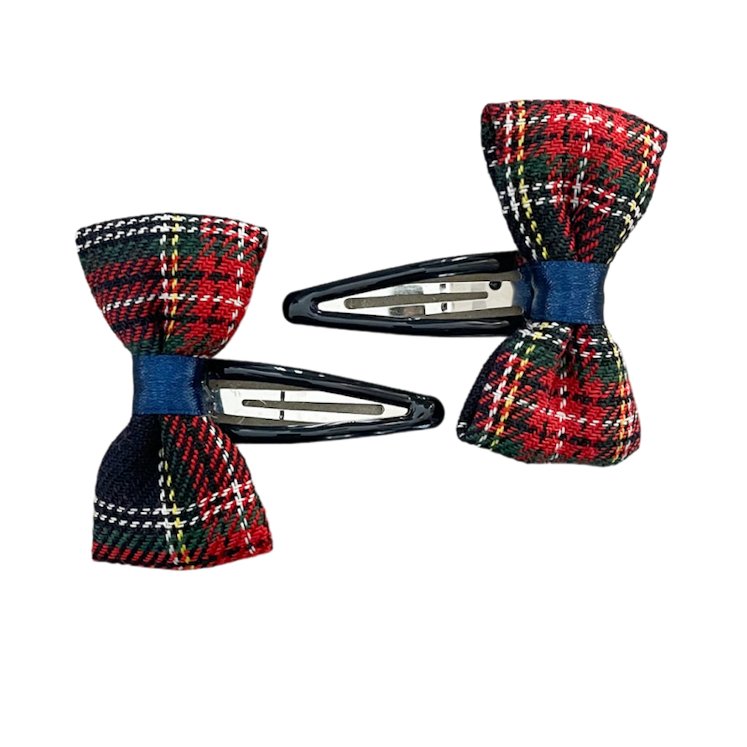 Tartan Bow Hair Clips