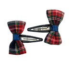 Load image into Gallery viewer, Tartan Bow Hair Clips
