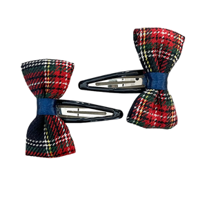 Tartan Bow Hair Clips