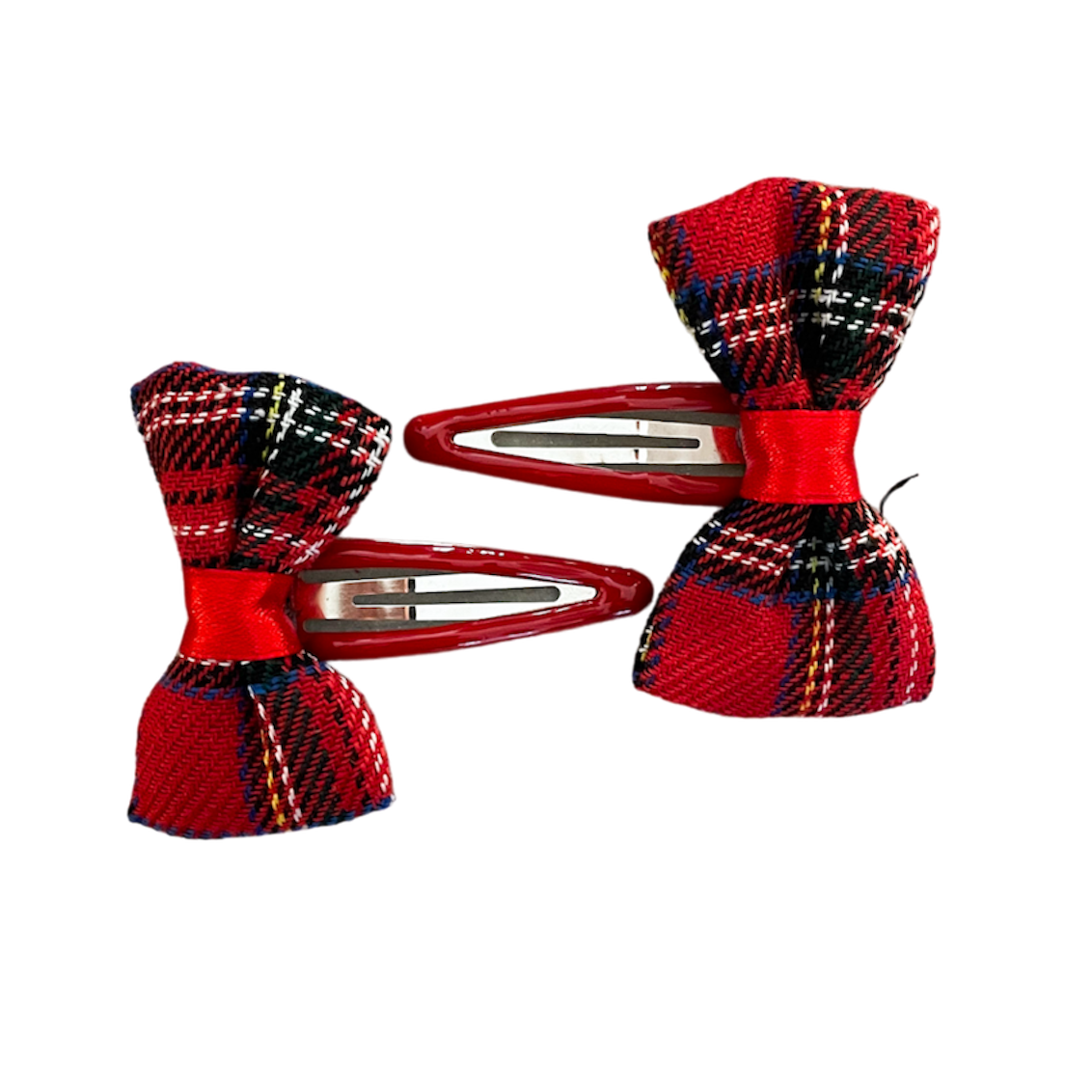 Tartan Bow Hair Clips