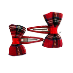 Load image into Gallery viewer, Tartan Bow Hair Clips
