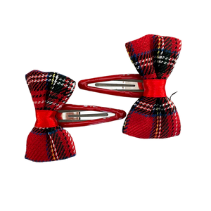 Tartan Bow Hair Clips