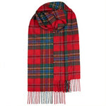 Load image into Gallery viewer, Brushed Lambswool Tartan Scarf with Rug Fringe
