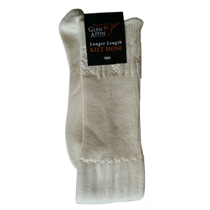 Cream Extra Long Kilt Hose (socks) from Glen Appin of Scotland