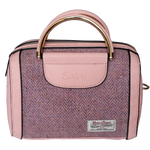 Load image into Gallery viewer, Pink Oval Tote Bag with Harris Tweed
