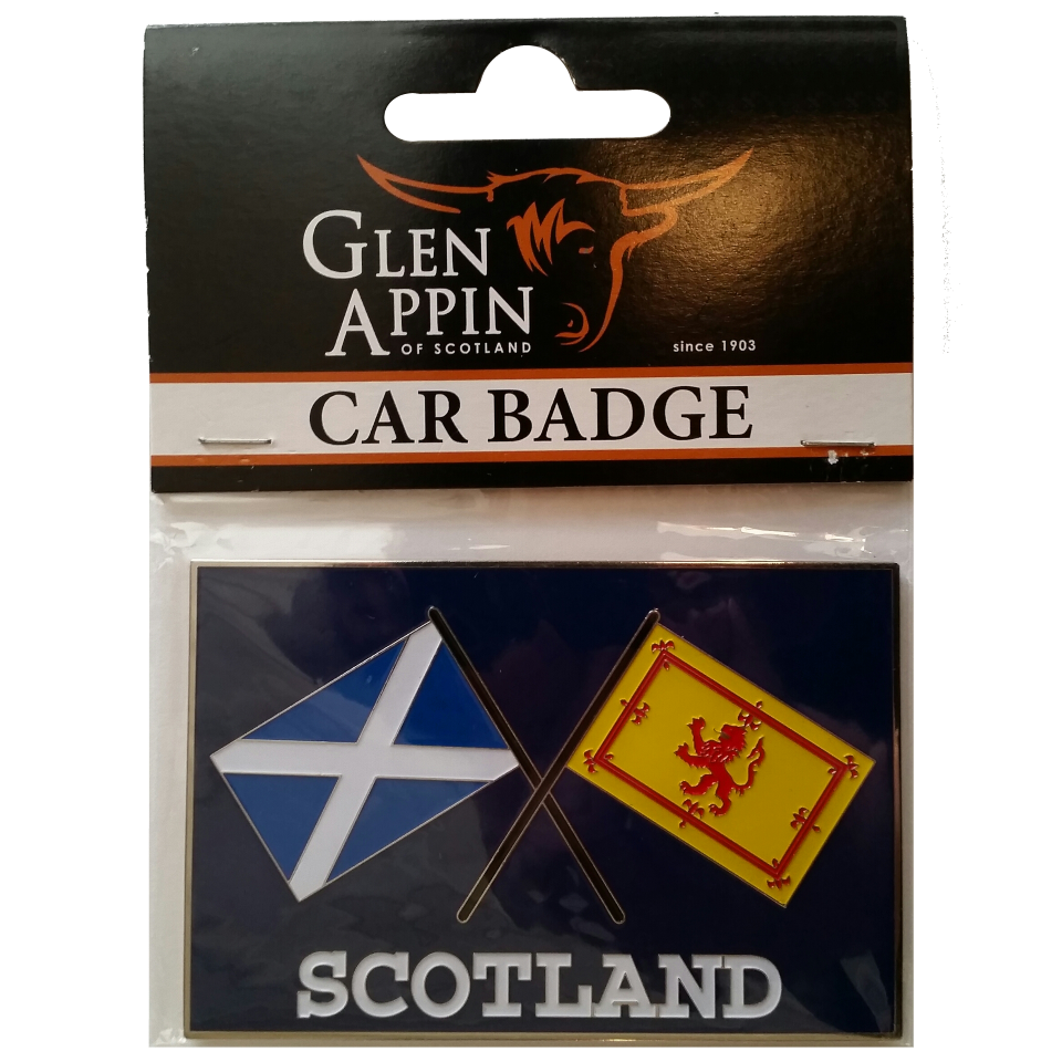 Crossed Flags Scotland Car Badge