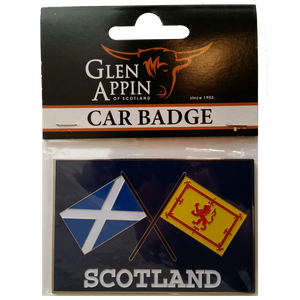 Crossed Flags Scotland Car Badge