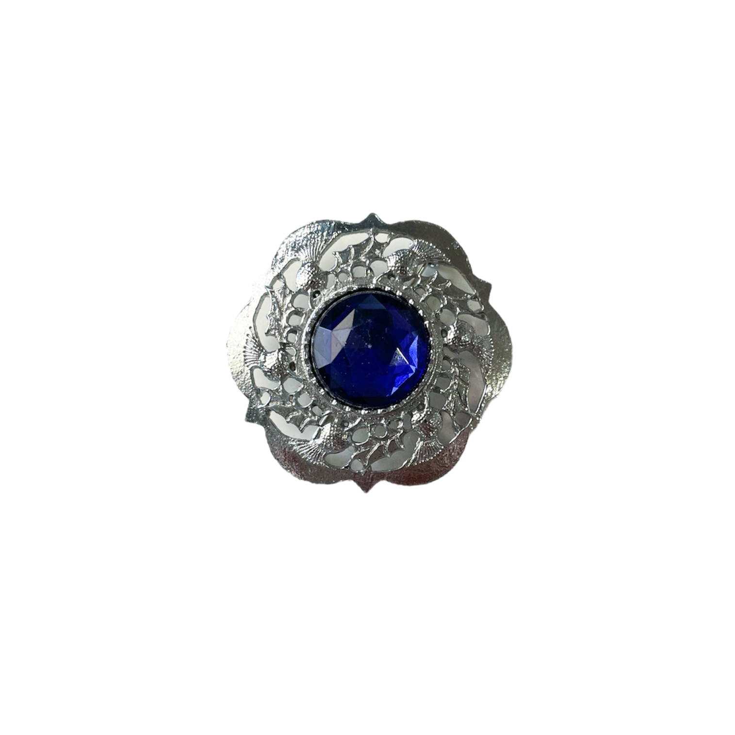 Small blue outlet brooch
